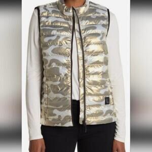 Lole Gold Camo Puffer Vest Quilted Maria Lightweight Winter Packable size Large